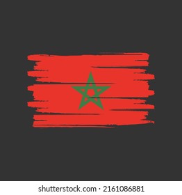 Morocco Flag Brush. National Flag
