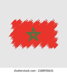 Morocco Flag Brush. National Flag