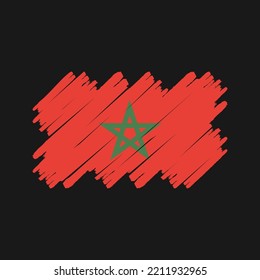Morocco Flag Brush. National Flag