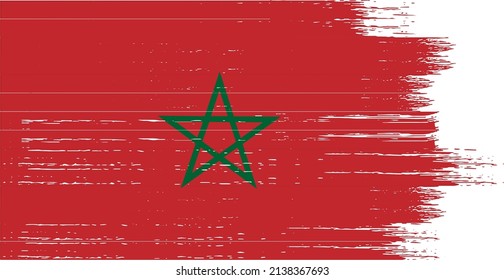 Bandera de Marruecos con pinturas de brocha texturadas aisladas en png o fondo transparente,Símbolo de Marruecos,plantilla para banner, promocionar, diseñar y hacer coincidir negocios con afiche de país, vector 