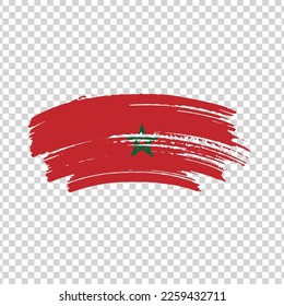 Morocco flag with brush paint textured isolated on png or transparent background, Symbol of Azerbaijan, template for banner, promote, design.