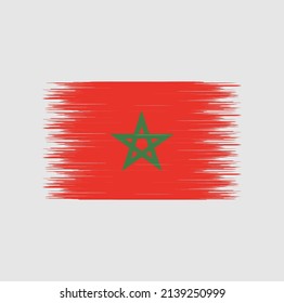 Morocco Flag Brush Strokes. National Flag