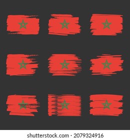 Pintado de pincel de bandera de Marruecos
