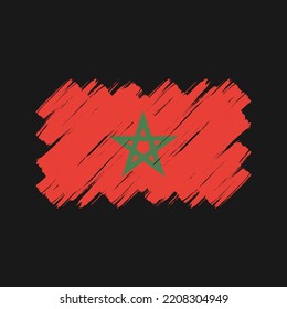 Colección pintada de pincel de bandera de Marruecos