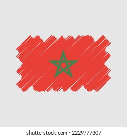 Ilustración del vector del pincel de bandera de Marruecos