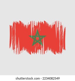 Morocco Flag Brush Vector Illustration