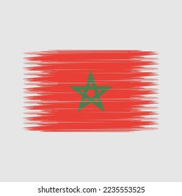 Morocco Flag Brush Vector Illustration