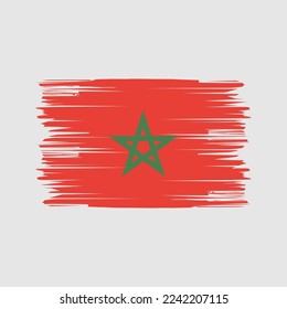 Ilustración del vector del pincel de bandera de Marruecos