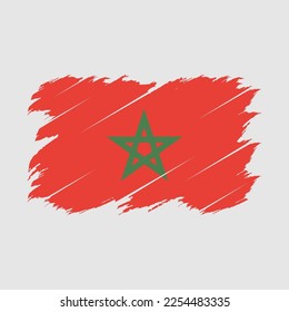 Morocco Flag Brush Vector Illustration