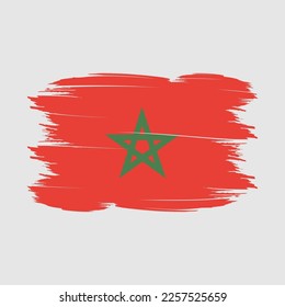 Morocco Flag Brush Vector Illustration