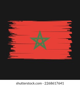 Morocco Flag Brush Vector Illustration