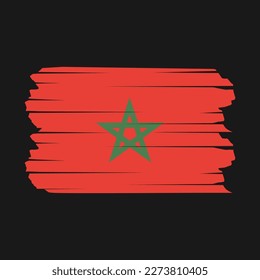 Ilustración del vector del pincel de bandera de Marruecos