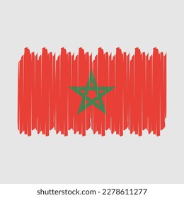Morocco Flag Brush Vector Illustration