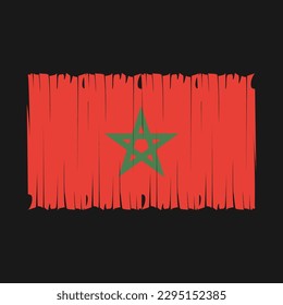 Ilustración del vector del pincel de bandera de Marruecos