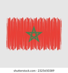 Ilustración del vector del pincel de bandera de Marruecos