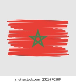 Morocco Flag Brush Vector Illustration