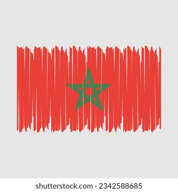Morocco Flag Brush Vector Illustration