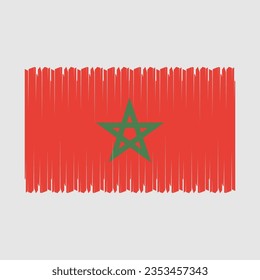 Ilustración del vector del pincel de bandera de Marruecos