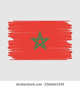 Ilustración del vector del pincel de bandera de Marruecos