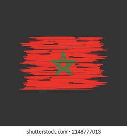 Vector de pincel de bandera de Marruecos. Bandera nacional