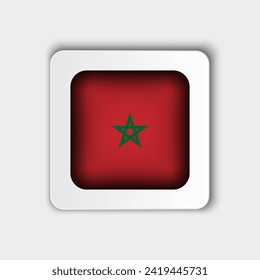 Morocco Flag Button Flat Design