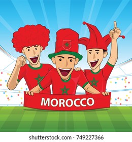 morocco Flag. Cheer football support Vector illustration.