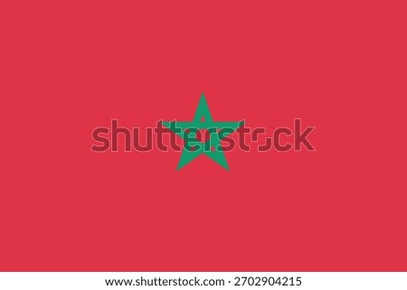 Morocco flag, clean lines vector illustration with slightly softened colors, 2 by 3 proportions