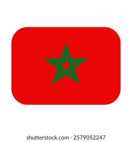 Morocco flag design icon emoticon. Vector illustration on white background of Morocco flag.