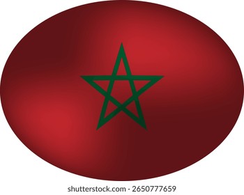 Morocco Flag Egg-Shaped Vector Badge - Sphere, Oval, Egg Design
