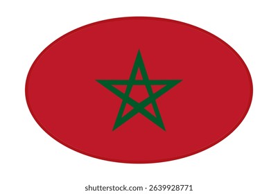 Morocco flag ellipse shaped. vector	