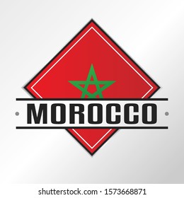 Morocco Flag Emblema. Vector Design National. Illustration Country Symbol. Insignia Banner Logo.