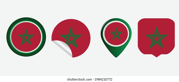 Bandera de Marruecos. ilustración vectorial de símbolo de icono plano