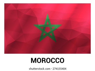 Morocco Flag, geometric polygonal shapes. Vector illustration.
