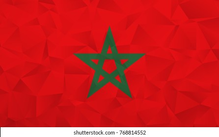 Morocco flag - geometric rumpled triangular low poly style gradient graphic, polygonal design for your. Vector illustration eps 10.