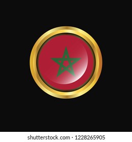 Morocco flag Golden button
