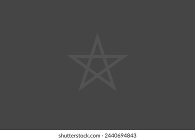 Morocco flag - greyscale monochrome vector illustration. Flag in black and white