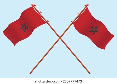 Morocco Flag icon illustration. For education about the country of Morocco and a symbol of concern for Morocco.