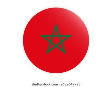 Morocco Flag icon. Round flag of morocco icon design, vector illustration	
