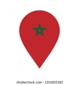 Morocco flag icon. Travel icon. Travel destination of Morocco. Morocco badge. Flag badge.