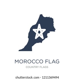 Morocco flag icon. Trendy flat vector Morocco flag icon on white background from Country Flags collection, vector illustration can be use for web and mobile, eps10