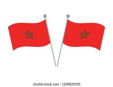 Morocco flag icon. Vector illustration.