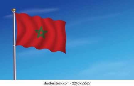 Morocco Flag for Independence Day Background  Vector Illustration