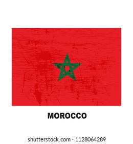 Morocco flag isolated on white background. Kingdom of Morocco national symbol. Flat design collection.