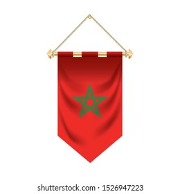 The Morocco flag isolated on the white background.