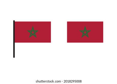 Morocco Flag isolated on white background