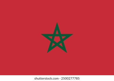Morocco flag isolated on white background . National flag of Morocco . Vector illustration