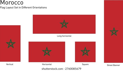 Morocco Flag Layout Set in Different Orientations