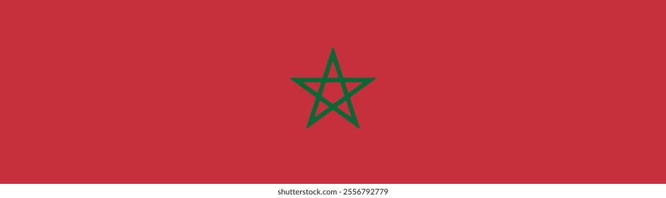 Morocco flag long banner digital vector illustration