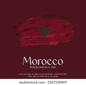 Morocco Flag Made of Glitter Sparkle Brush Paint Vector, Celebrating Morocco Independence Day.