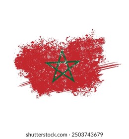 morocco flag, moroccan flag with grunge effect - vector illustration